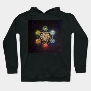 Sacred Geometry - Metatron's Cube with Chakras Hoodie